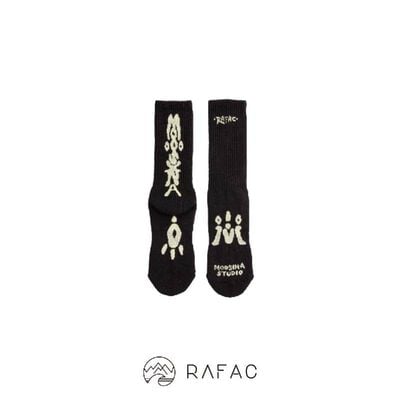 MOOSINA X RAFAC 中筒襪_碳黑